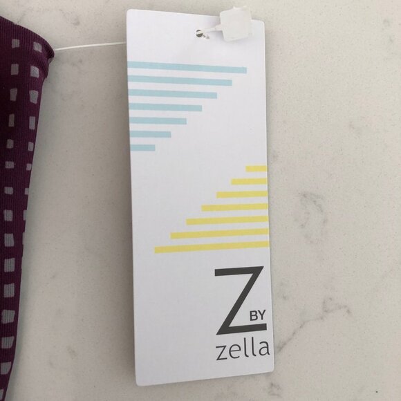 Z by Zella Daily Longline Printed Athletic Racer Back Top Burg + Gray Sz M NWT - Picture 6 of 10